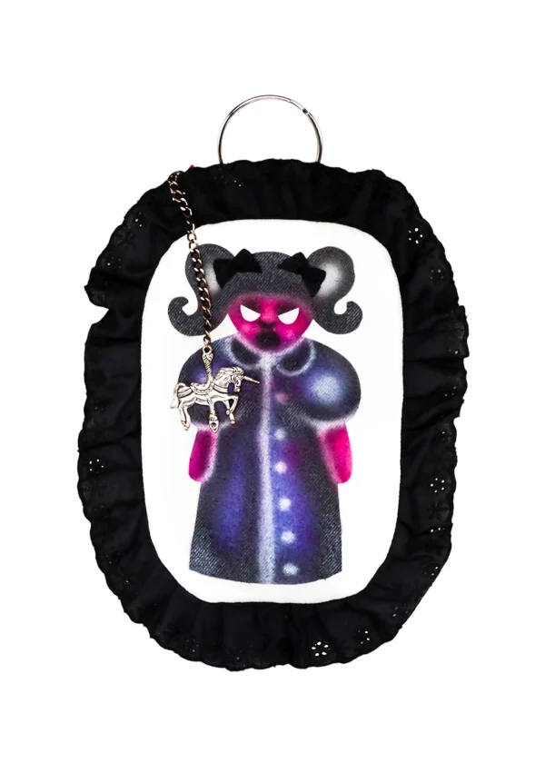 spooky girl - airbrushed plushie key ring