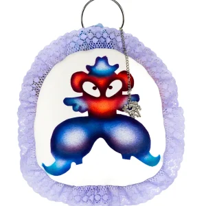 cowboy hat-wearing - airbrushed plushie key ring