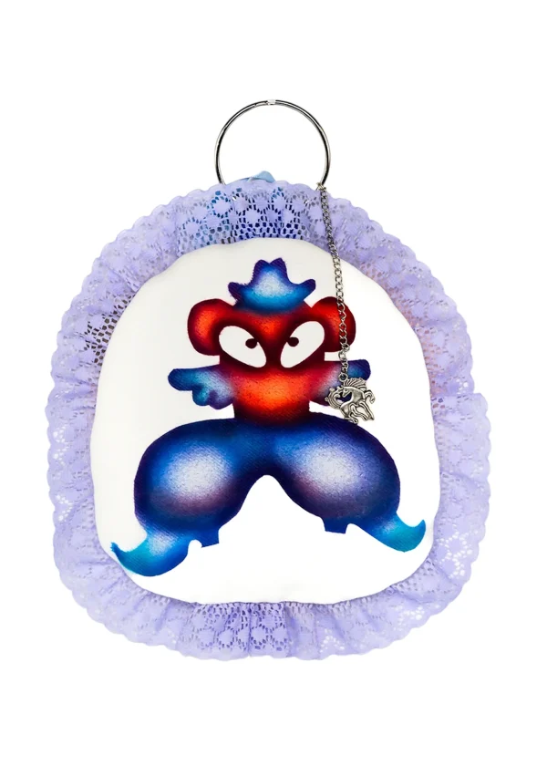 cowboy hat-wearing - airbrushed plushie key ring